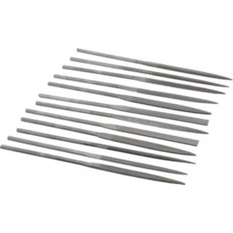 Value Collection 12 Piece Swiss Pattern File Set 6-1/4 Long, 0 Coarseness, Round Handle, Set Includes Barrette, Crossing, Equalling, Flat, Half Round, Knife, Round, Round Edge Joint, Slitting, Square, Three Square 382-0060 – 00673202