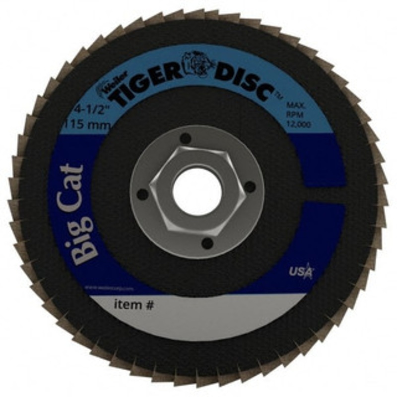 Weiler Abrasives 4-1/2 40 Grit 5/8-11 Center Hole Type 27 Zirconia Alumina Flap Disc Coarse Grade, Coated, Arbor Attachment, Phenolic Backing, 12,000 RPM 96245 – 00094714