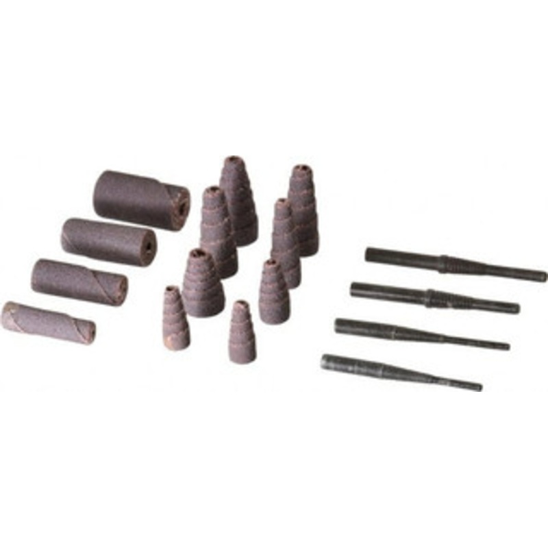 Merit Abrasives 50 Piece Aluminum Oxide Cartridge Roll Set 60, 80 & 120 Grit, Includes 4 Mandrels 08834182338 – 09900770