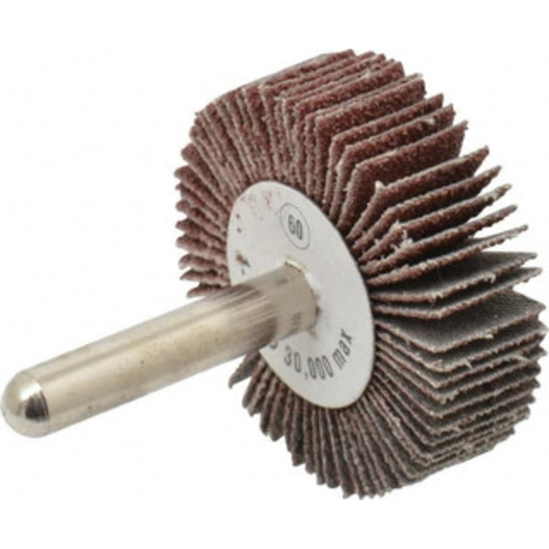 CGW Abrasives 1-1/2 Diam x 1/2 Face Width, Medium Aluminum Oxide Coated Mounted Flap Wheel 1/4 Shank Mount, 60 Grit, 30,000 Max RPM 39915 – 01823681