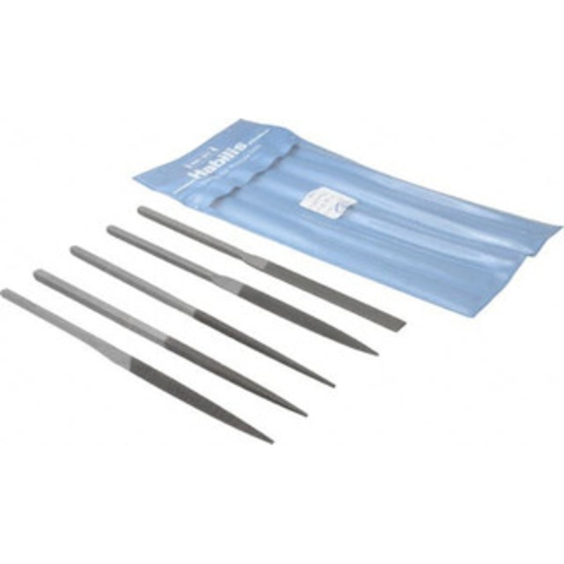 Grobet USA 5 Piece Swiss Pattern File Set 8-1/2 Long, 00 Coarseness, Set Includes Half Round, Hand, Round, Square, Three Square 33.831 – 60230034