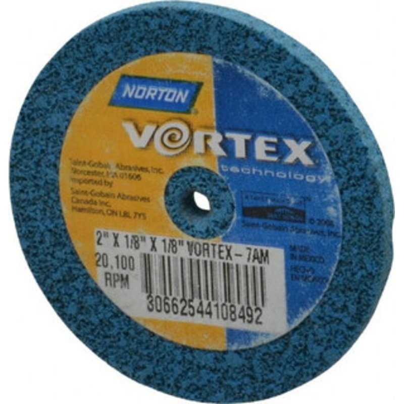 Norton 2 Diam, 1/8 Face Width, 1/8 Center Hole, Medium Grade, Aluminum Oxide Deburring Wheel Unitized, Medium Density 7 Grade 66254410849 – 45452372