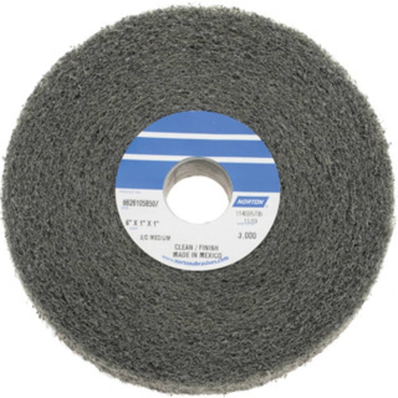 Norton 6 Diam, 1 Face Width, 1 Center Hole, Medium Grade, Silicon Carbide Deburring Wheel Convolute, Medium Density 4 Grade, 3,000 RPM 66261058507 – 70492855