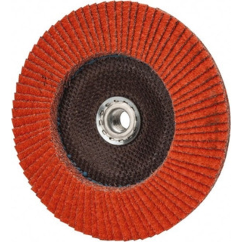 Norton 7 40 Grit 5/8-11 Center Hole Type 29 Ceramic Flap Disc Coarse Grade, Coated, Arbor Attachment, Fiberglass Backing, 8,500 RPM 66261183499 – 83834127