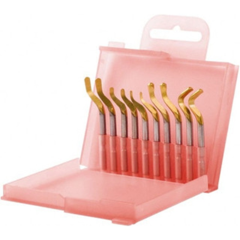 Shaviv 10 Piece Hand Deburring Tool Set Blade Type E100P, E110P, E111P, E200P, E300P, For Straight Edges, Hole Edges 155-00251 – 83945584