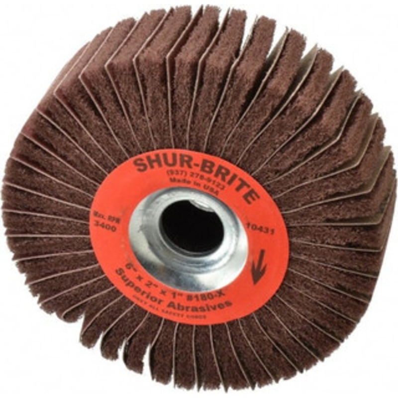 Superior Abrasives 6 x 2 180 Grit Aluminum Oxide Unmounted Flap Wheel Coated, Very Fine Grade, 1 Center Hole, 4,500 Max RPM 10431 – 01937945