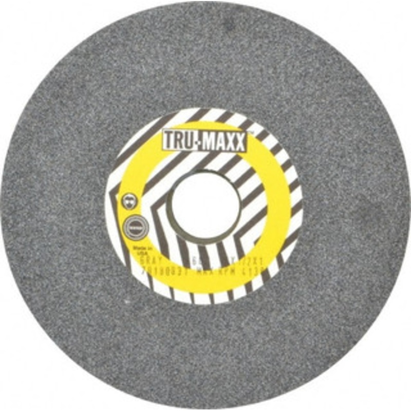 Tru-Maxx 60 Grit Aluminum Oxide Bench & Pedestal Grinding Wheel 6 Diam x 1 Hole x 1/2 Thick, 5410 Max RPM, O Hardness, Medium Grade , Vitrified Bond 66253269956 – 70180831