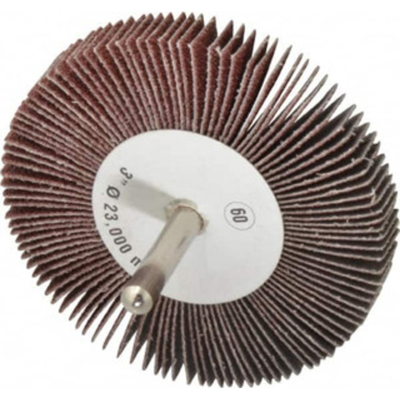CGW Abrasives 3 Diam x 1/2 Face Width, Medium Aluminum Oxide Coated Mounted Flap Wheel 1/4 Shank Mount, 60 Grit, 20,000 Max RPM 41018 – 01823954