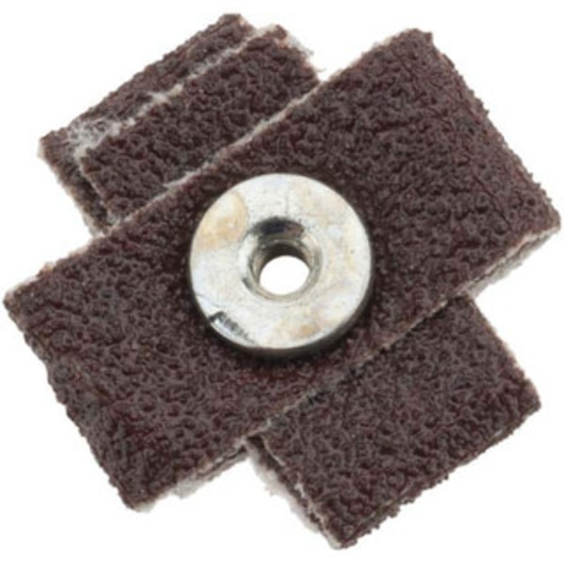 Merit Abrasives 80 Grit, Medium Grade, Aluminum Oxide Cross Pad 3/4 Long x 3/4 Wide x 3/8 Thick, 8 Ply, 24,000 Max RPM 08834185578 – 72392350