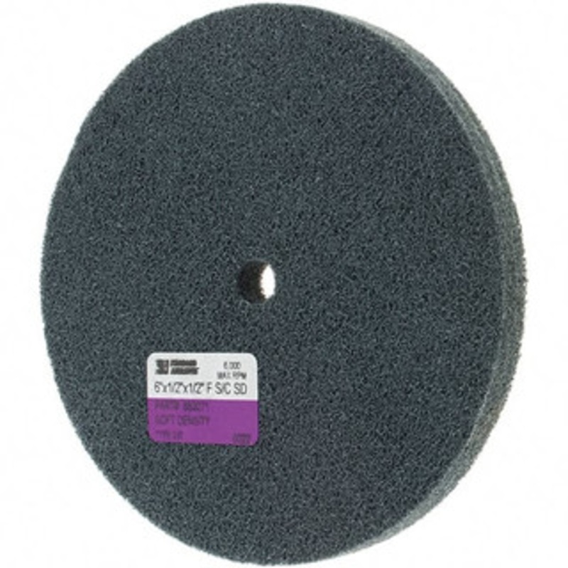 Standard Abrasives 6 Diam, 1/2 Face Width, 1/2 Center Hole, Fine Grade, Silicon Carbide Deburring Wheel Unitized, Soft Grade 7000047042 – 98849565