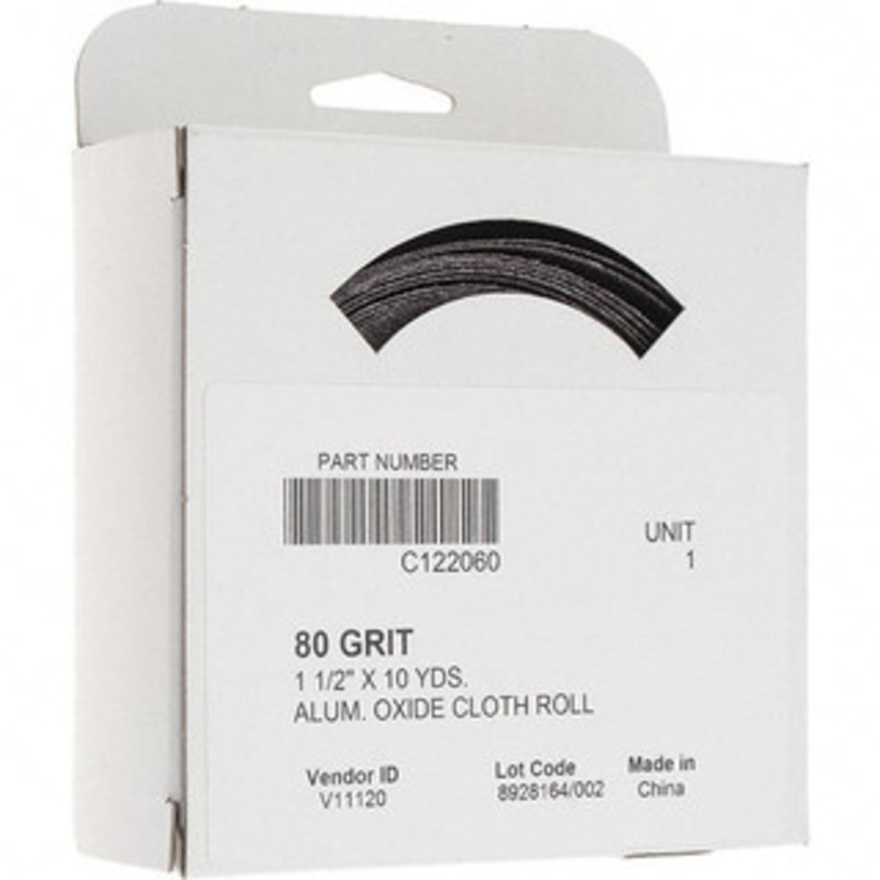 Value Collection 1-1/2 Wide 80 Grit Aluminum Oxide Shop Roll Medium Grade, J Weighted Cloth Backing C122060 – 64705544
