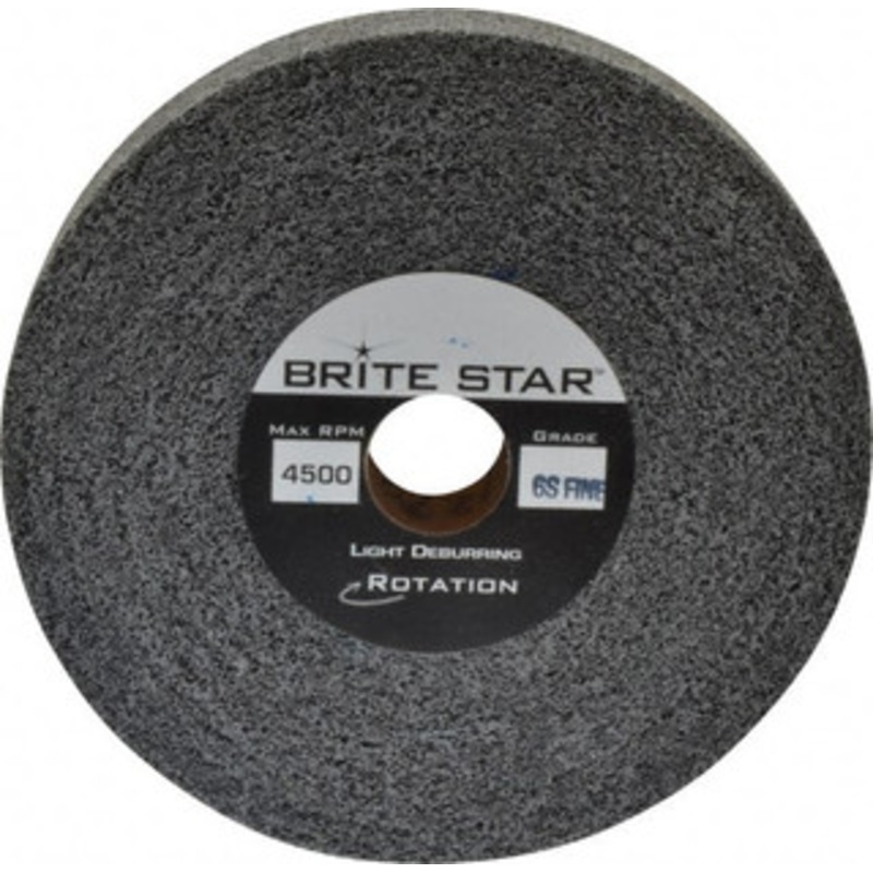 Brite Star 6 Diam, 1 Face Width, 1 Center Hole, Fine Grade, Silicon Carbide Deburring Wheel Convolute, Soft Density 7 Grade, 6,000 RPM 66261114579 – 81243545