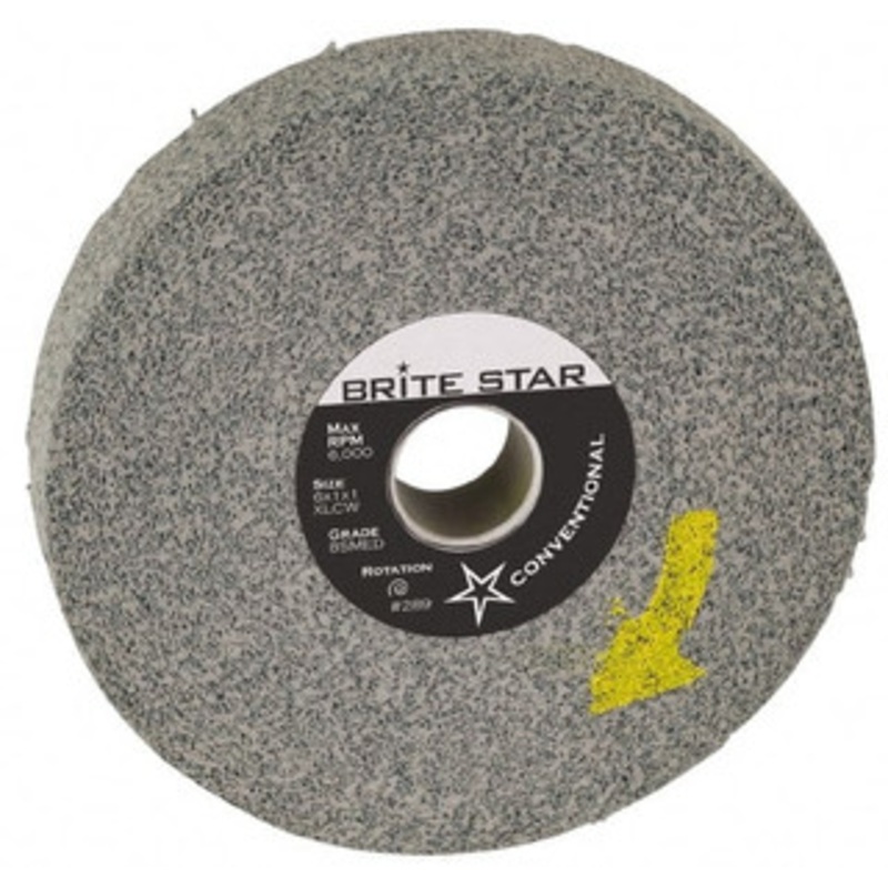 Brite Star 8 Diam, 1 Face Width, 3 Center Hole, Coarse Grade, Aluminum Oxide Deburring Wheel Convolute, Soft Density 5 Grade, 4,500 RPM 66261114899 – 81244055