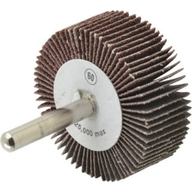 CGW Abrasives 2 Diam x 3/4 Face Width, Medium Aluminum Oxide Coated Mounted Flap Wheel 1/4 Shank Mount, 60 Grit, 25,000 Max RPM 39928 – 01823780