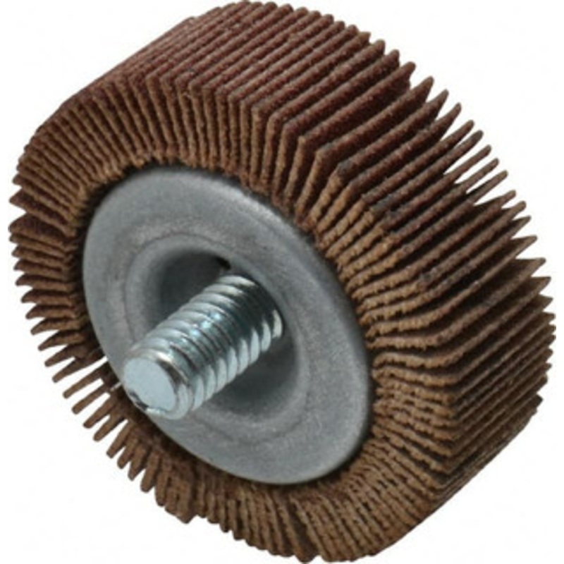 Merit Abrasives 1-1/2 Diam x 1/2 Face Width, Fine Aluminum Oxide Coated Mounted Flap Wheel 1/4-20 Threaded Mount, 120 Grit, 25,000 Max RPM 08834131060 – 48598288