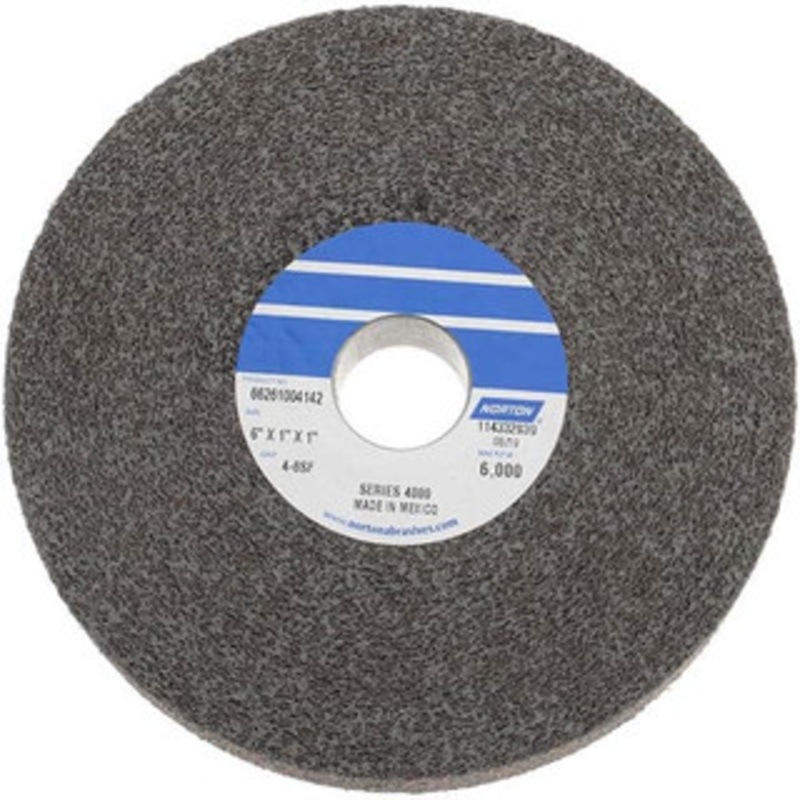 Norton 6 Diam, 1 Face Width, 1 Center Hole, Fine Grade, Silicon Carbide Deburring Wheel Convolute, Hard Density 8 Grade, 6,000 RPM 66261004142 – 09313636