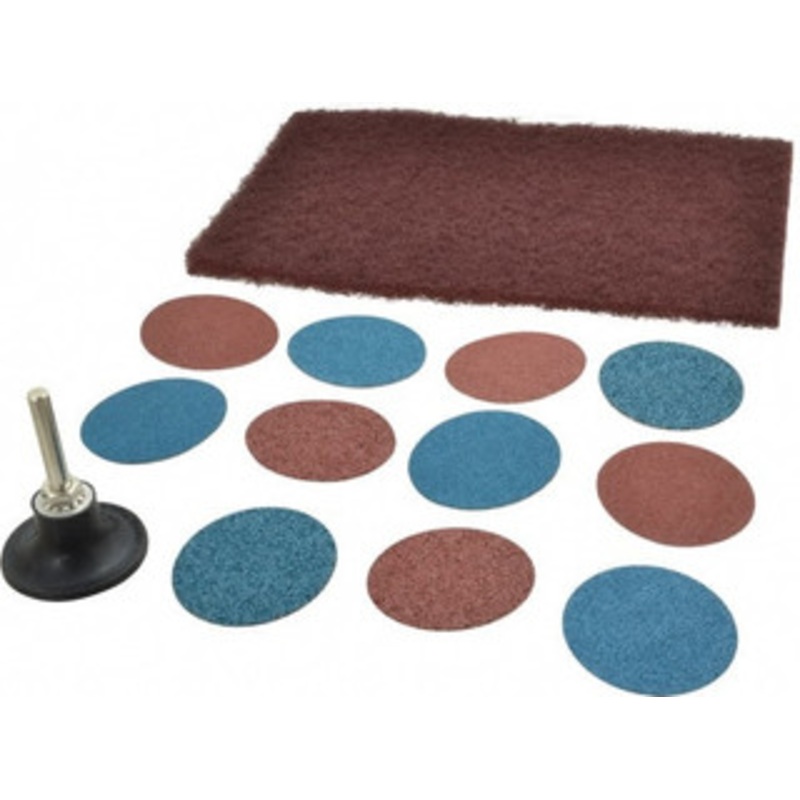 Tru-Maxx 14 Piece, 36, 60, 80 Grit, 2 Disc Diam, Abrasive Disc Kit Fine Grade, Aluminum Oxide Zirconia Alumina TM TESTKIT – 08883712