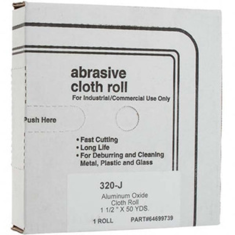 Value Collection 1-1/2 x 50 Yd 320 Grit Aluminum Oxide Shop Roll Extra Fine Grade, J Weighted Cloth Backing 301510 – 64699739