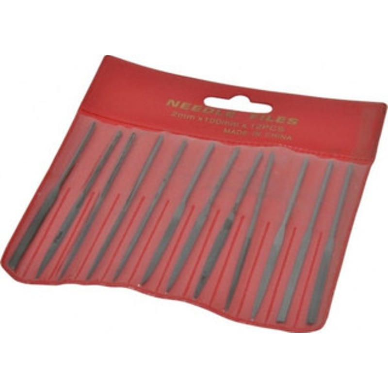Value Collection 12 Piece Swiss Pattern File Set 4 Long, 2 Coarseness, Round Handle, Set Includes Barrette, Crossing, Equalling, Flat, Half Round, Knife, Round, Round Edge Joint, Slitting, Square, Three Square 382-0042 – 00302372