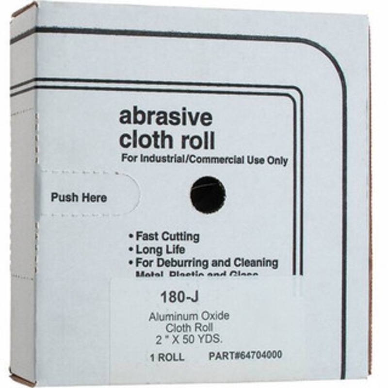 Value Collection 2 x 50 Yd 180 Grit Aluminum Oxide Shop Roll Very Fine Grade, J Weighted Cloth Backing 301670 – 64704000