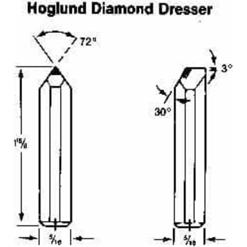 Made in USA Single Point Hoglund Diamond Dresser 5/16 Shank Diam, 1-1/2 Shank Length 66260102885 – 03546801