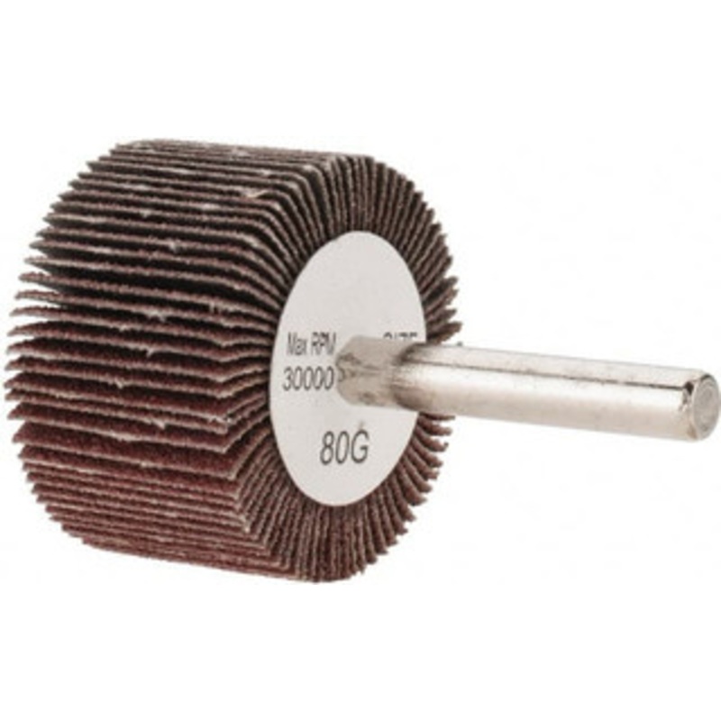 Tru-Maxx 1-1/2 Diam x 1 Face Width, Medium Aluminum Oxide Coated Mounted Flap Wheel 1/4 Shank Mount, 80 Grit, 30,000 Max RPM SZMFW480 – 87661401
