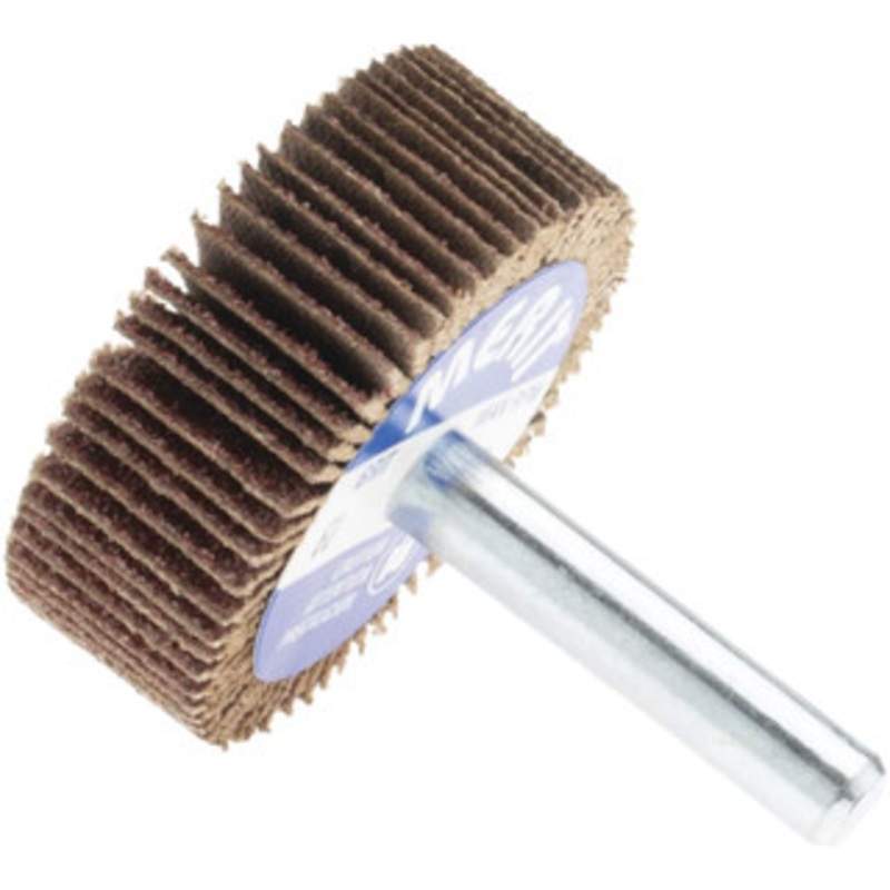 Merit Abrasives 1-1/2 Diam x 1/2 Face Width, Medium Ceramic Alumina Coated Mounted Flap Wheel 1/4 Shank Mount, 60 Grit, Cloth Backing, 25,000 Max RPM 08834137130 – 72372857