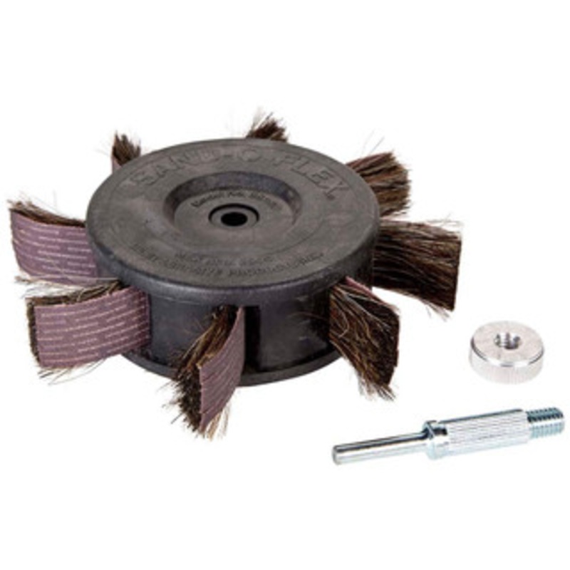 Merit Abrasives 10 Piece Flap Wheel Kit 6 Diam, 80 Grit, Medium Grade, 8 Brushes with 1 Wide Abrasive Strips 08834111051 – 05097217