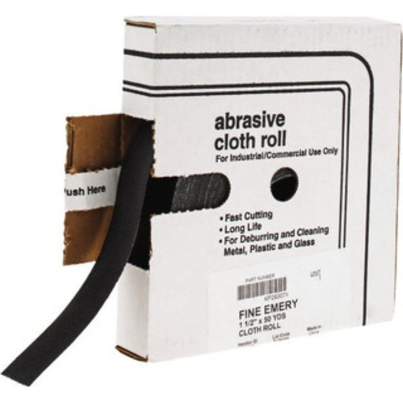 Value Collection 1-1/2 x 50 Yd 150 Grit Emery Shop Roll Fine Grade, J Weighted Cloth Backing BD-KP28307 – 43576859