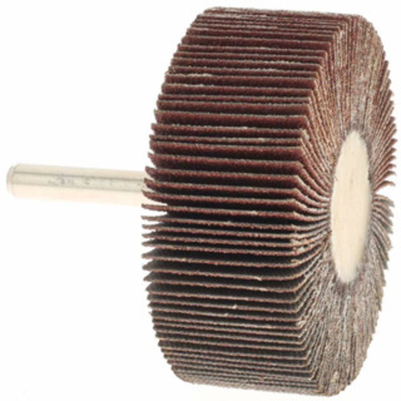 Value Collection 2-1/2 Diam x 1 Face Width, Medium Aluminum Oxide Coated Mounted Flap Wheel 1/4 Shank Mount, 80 Grit, 25,000 Max RPM BD3274 – 64706120