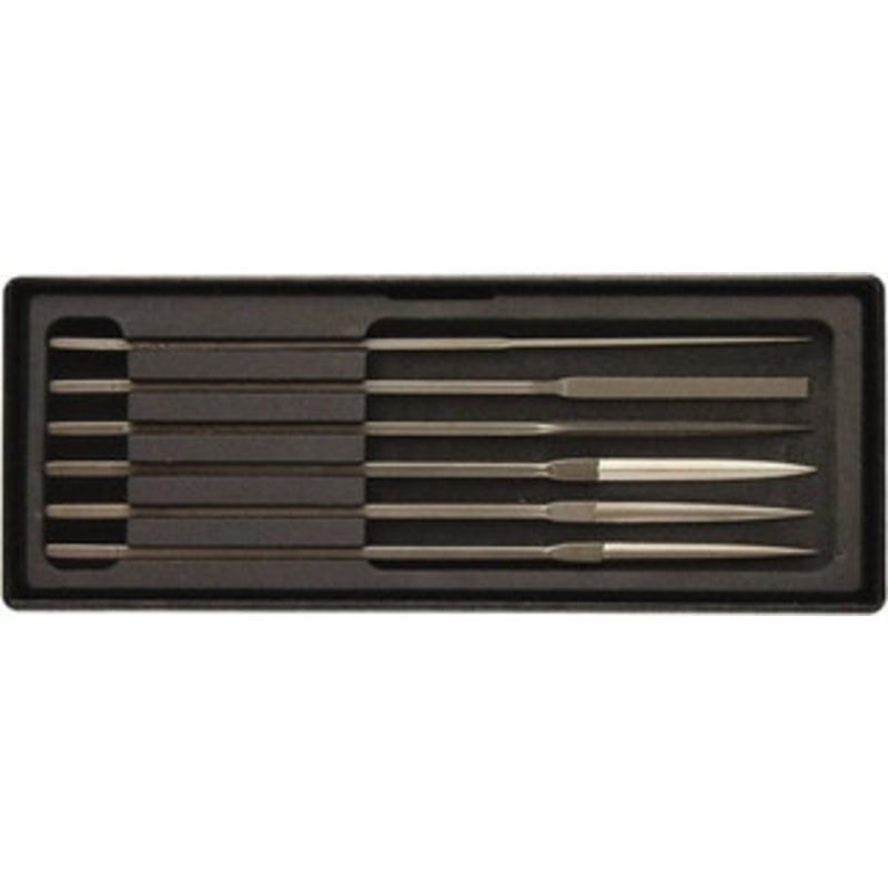 Value Collection 6 Piece Needle Pattern File Set Fine Coarseness, Set Includes Comprise, Pillar, Half Round, Crossing, Square, Round, Barrette LEC3062 – 42308056