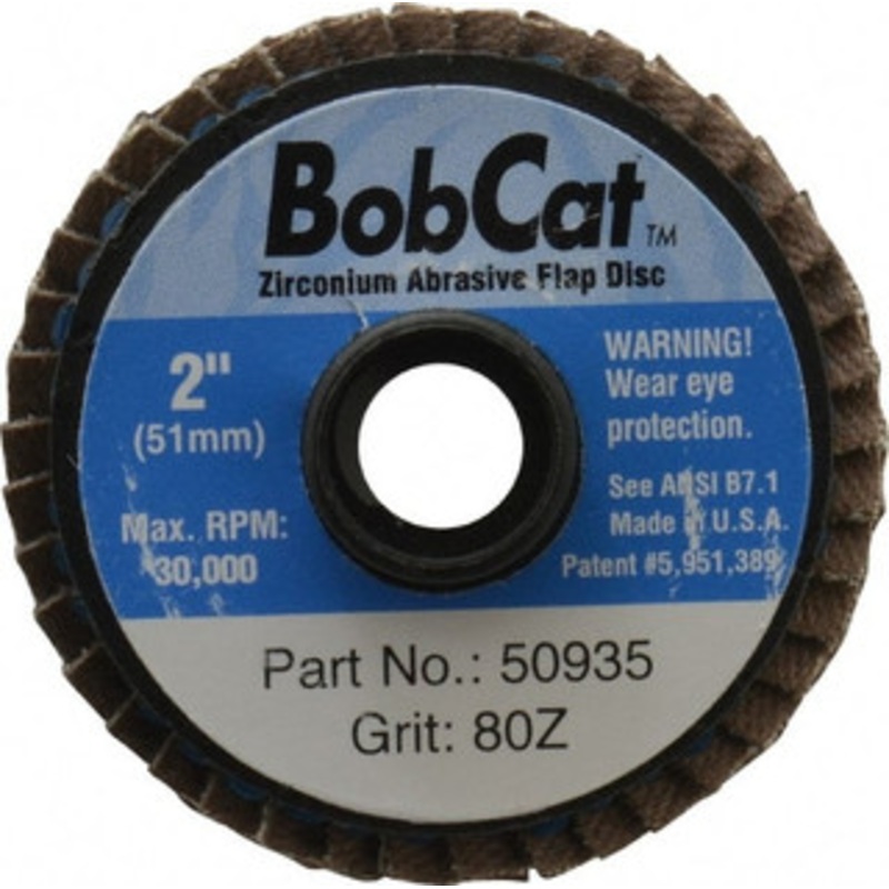 Weiler Abrasives 2 80 Grit Type 27 Zirconia Alumina Flap Disc Medium Grade, Coated, Quick Change Type S Attachment, Plastic Backing, 30,000 RPM 50935 – 60863743