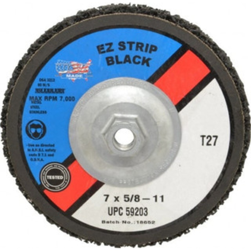 CGW Abrasives 7 Very Coarse Grade Silicon Carbide Deburring Disc 5/8-11 Threaded Center Hole, Arbor Connection, Black, 7,000 Max RPM 59203 – 02724979