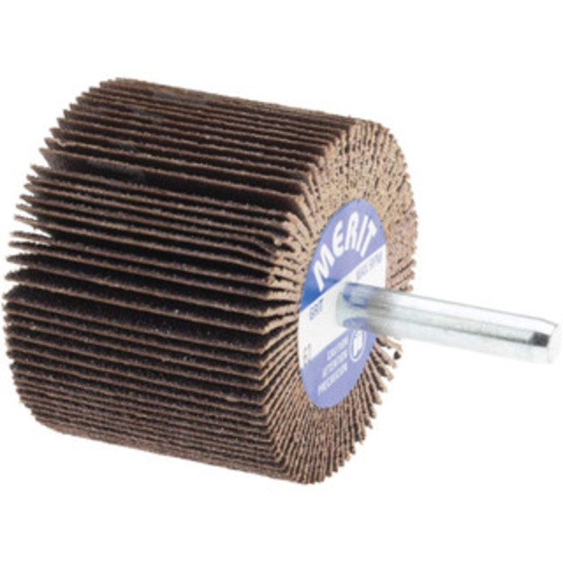 Merit Abrasives 2 Diam x 1-1/2 Face Width, Medium Ceramic Alumina Coated Mounted Flap Wheel 1/4 Shank Mount, 60 Grit, Cloth Backing, 25,000 Max RPM 08834137380 – 72373277