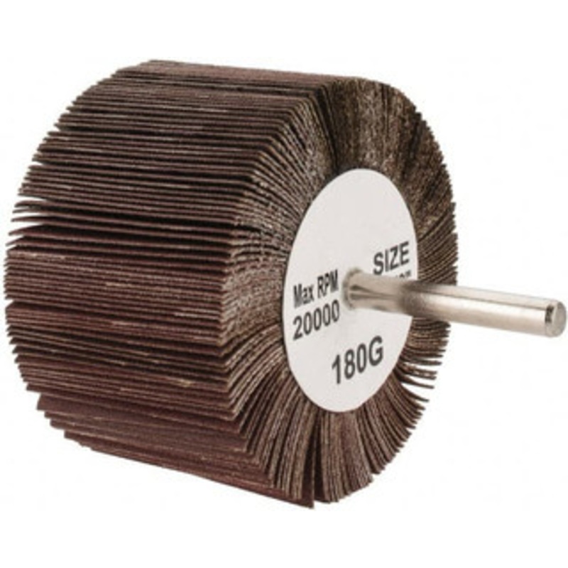 Tru-Maxx 3 Diam x 2 Face Width, Very Fine Aluminum Oxide Coated Mounted Flap Wheel 1/4 Shank Mount, 180 Grit, 20,000 Max RPM SZMTD2180 – 87661542