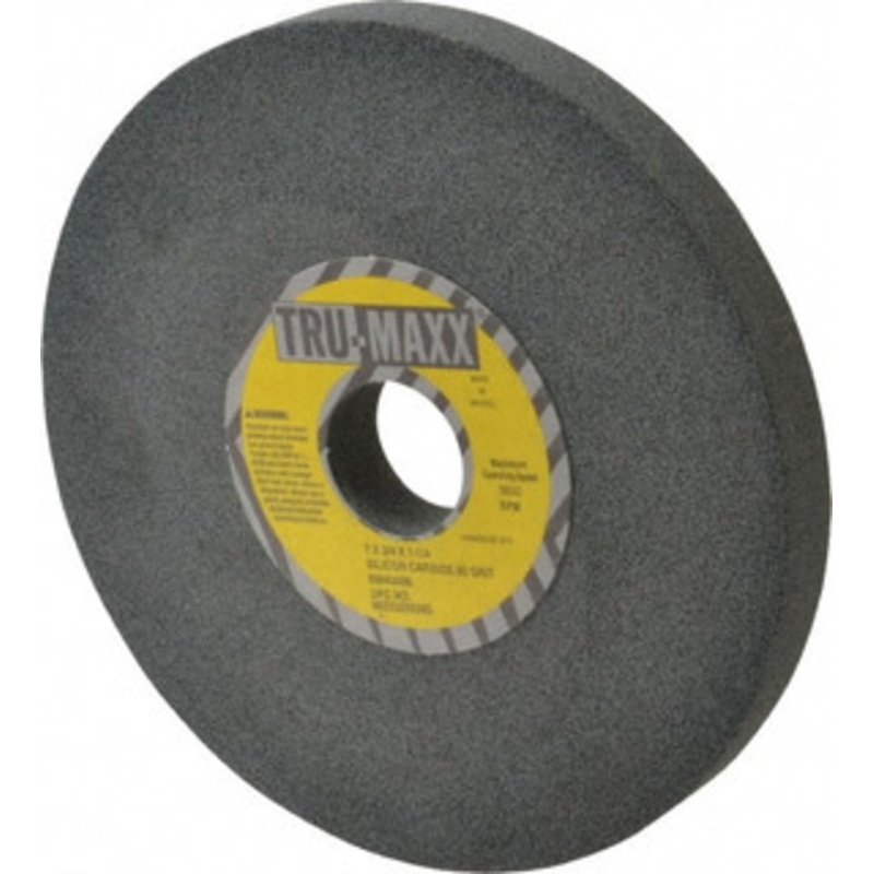 Tru-Maxx 80 Grit Silicon Carbide Bench & Pedestal Grinding Wheel 7 Diam x 1-1/4 Hole x 3/4 Thick, 3600 Max RPM, K Hardness, Medium Grade , Vitrified Bond 66253255385 – 85642486