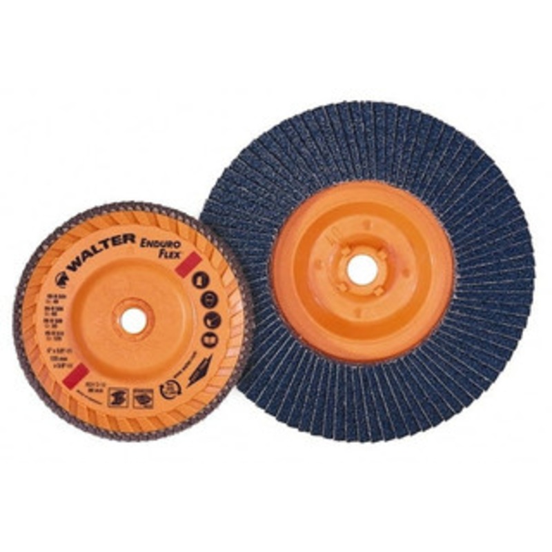 Walter Surface Technologies 4-1/2 120 Grit 5/8-11 Center Hole Zirconia Alumina Flap Disc Fine Grade, Coated, Cloth Backing, 13,300 RPM 06F462 – 77327633