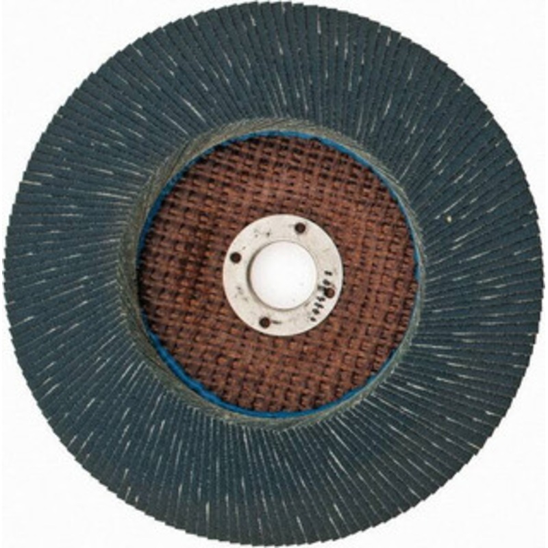 Weiler Abrasives 7 120 Grit 7/8 Center Hole Type 27 Zirconia Alumina Flap Disc Fine Grade, Coated, Arbor Attachment, Phenolic Backing, 8,600 RPM 50826 – 00094771