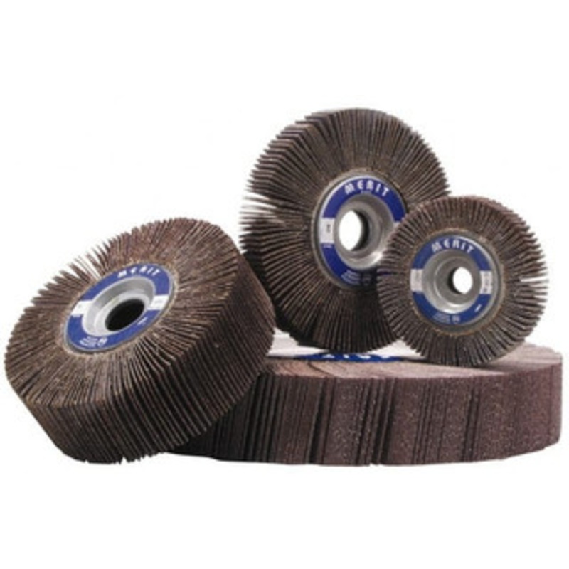 Merit Abrasives 8 x 2 60 Grit Aluminum Oxide Unmounted Flap Wheel Coated, Medium Grade, 1 Center Hole, 4,500 Max RPM 08834123094 – 08577868