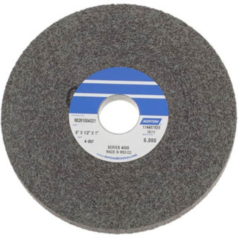 Norton 6 Diam, 1/2 Face Width, 1 Center Hole, Fine Grade, Silicon Carbide Deburring Wheel Convolute, Hard Density 9 Grade, 6,000 RPM 66261004021 – 09313610