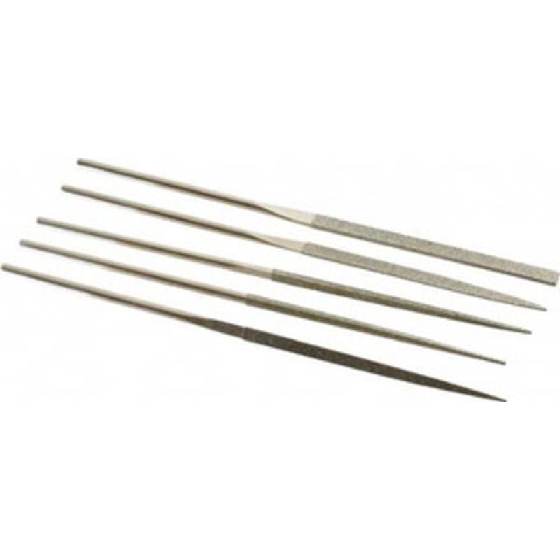 PFERD 5 Piece Diamond Pattern File Set 5-1/2 Long, Coarse Coarseness, Set Includes Half Round, Hand, Round, Square, Three Square 04012 – 44813087