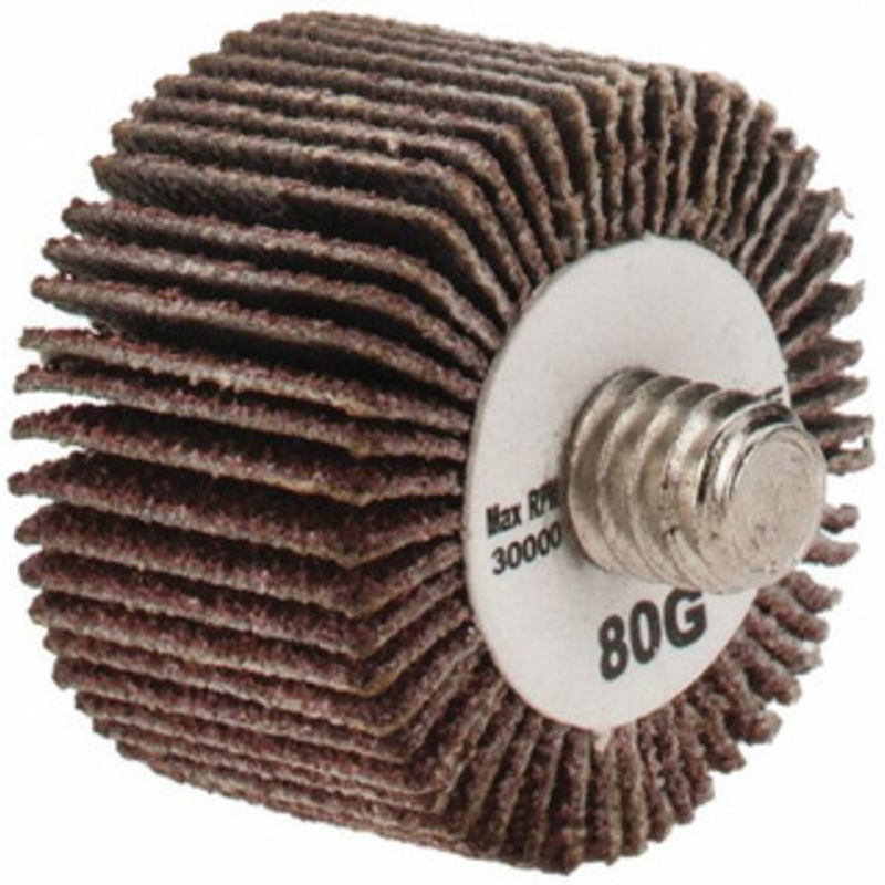 Tru-Maxx 1 Diam x 5/8 Face Width, Medium Aluminum Oxide Coated Mounted Flap Wheel 1/4-20 Threaded Mount, 80 Grit, 30,000 Max RPM SZQC280 – 87657003