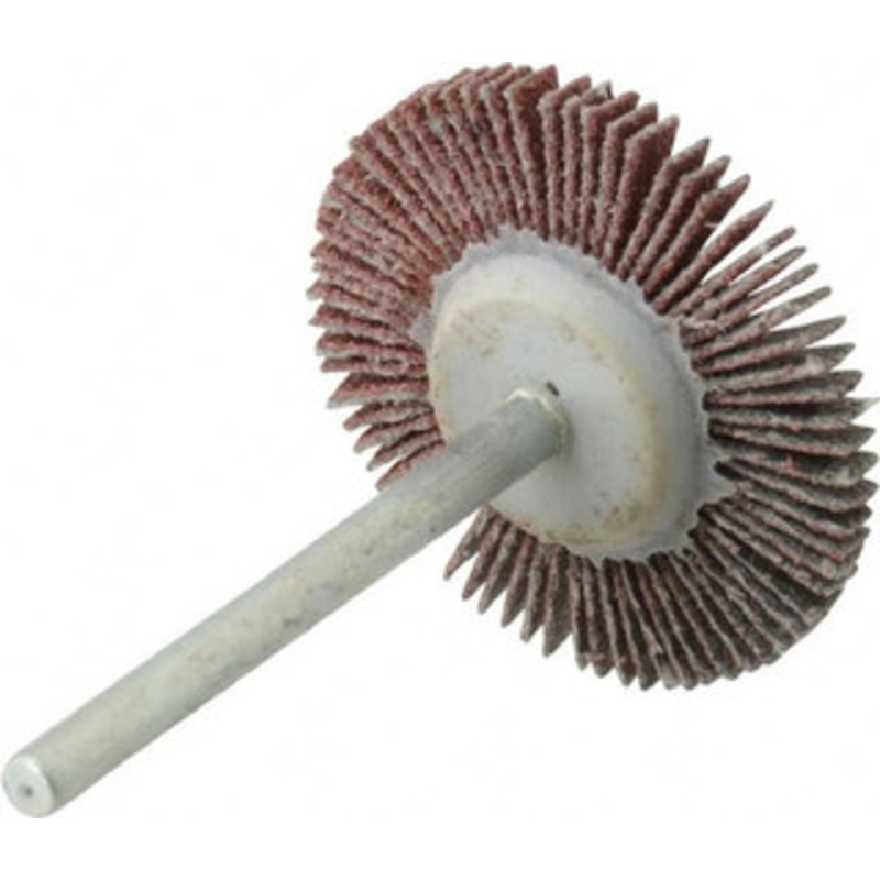 Value Collection 1-3/16 Diam x 1/8 Face Width, Fine Aluminum Oxide Coated Mounted Flap Wheel 1/8 Shank Mount, 120 Grit, X Weighted Cloth Backing, 30,000 Max RPM 112267 – 05096862