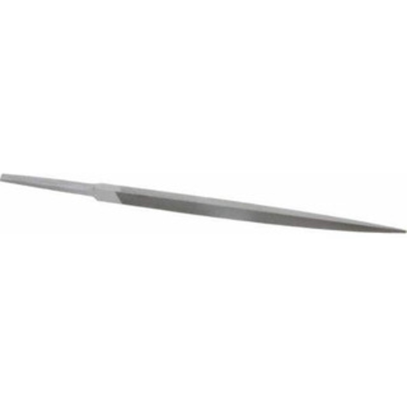 Grobet USA 6 Standard Precision Swiss Pattern Three Square File Double Cut, 2 Cut, 3/8 Width, with Tang 31.374 – 60217320
