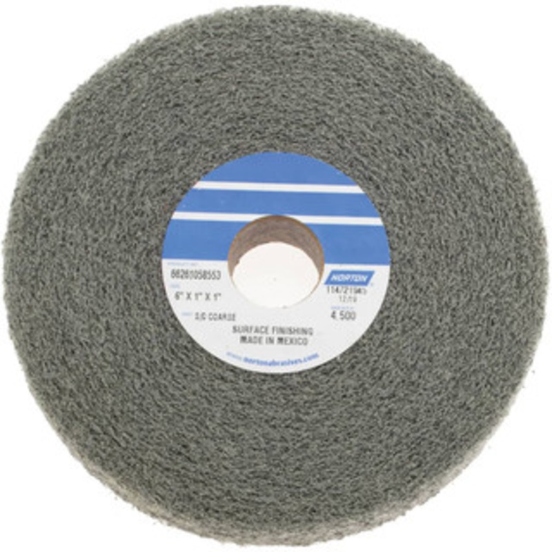 Norton 6 Diam, 1 Face Width, 1 Center Hole, Coarse Grade, Silicon Carbide Deburring Wheel Convolute, Medium Density 4 Grade, 4,500 RPM 66261058553 – 70496831