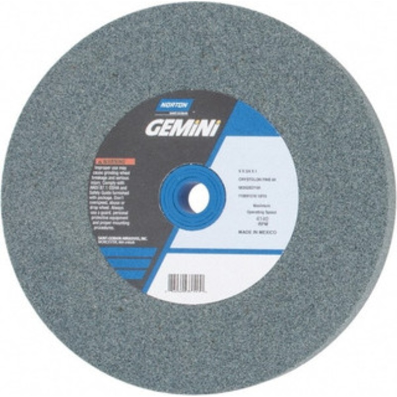 Norton 80 Grit Silicon Carbide Bench & Pedestal Grinding Wheel 6 Diam x 1 Hole x 3/4 Thick, 4140 Max RPM, Medium Grade 66252837191 – 75942177