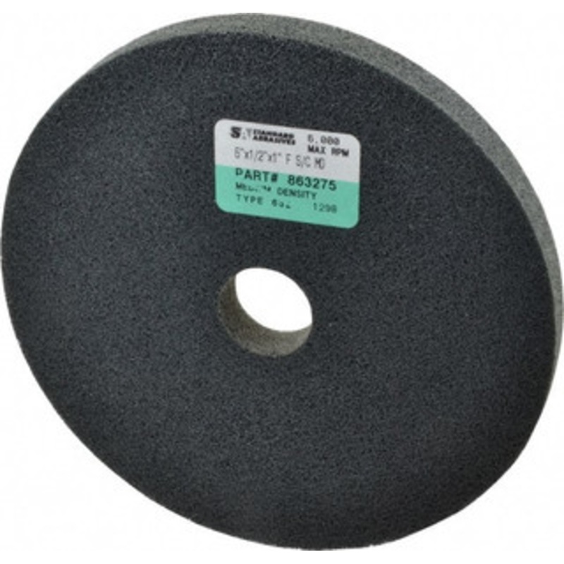 Standard Abrasives 6 Diam, 1/2 Face Width, 1 Center Hole, Fine Grade, Silicon Carbide Deburring Wheel Unitized, Soft/Medium Density 6 Grade, 6,000 RPM 7000046910 – 02750594