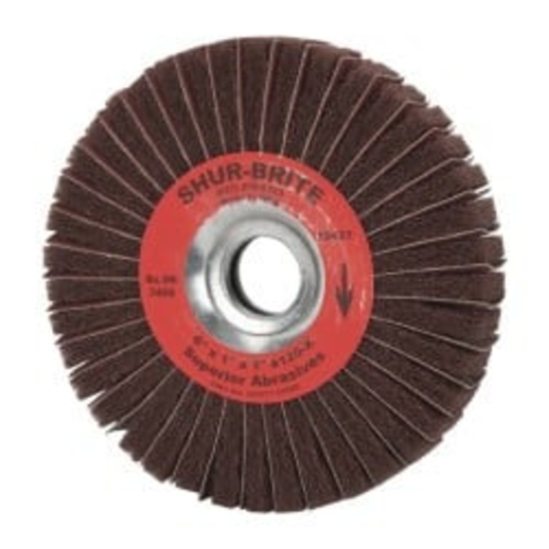 Superior Abrasives 6 x 1 120 Grit Aluminum Oxide Unmounted Flap Wheel Coated, Fine Grade, 1 Center Hole, 4,500 Max RPM 10427 – 01937911