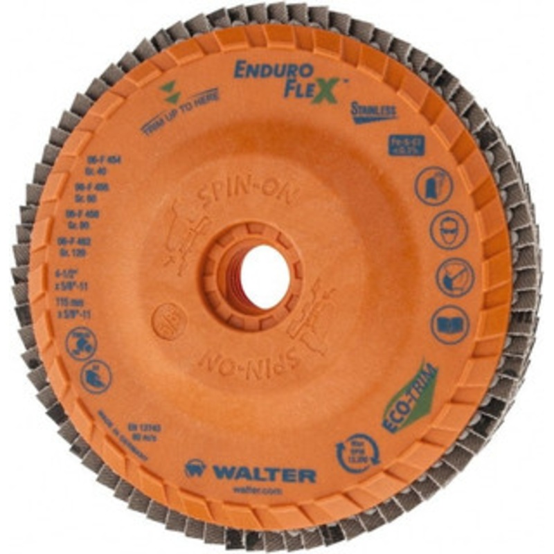 Walter Surface Technologies 4-1/2 40 Grit 5/8-11 Center Hole Zirconia Alumina Flap Disc Coarse Grade, Coated, Arbor Attachment, Plastic Backing, 13,300 RPM 06F454 – 82852641