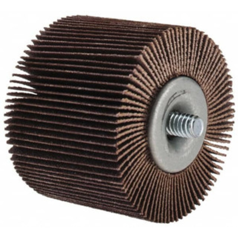 Merit Abrasives 2 Diam x 1-1/2 Face Width, Fine Aluminum Oxide Coated Mounted Flap Wheel 1/4-20 Threaded Mount, 120 Grit, Cloth Backing, 25,000 Max RPM 08834135203 – 72372634